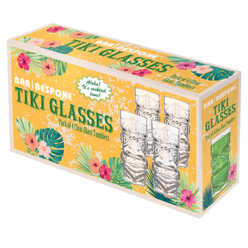 Tiki Head Hiball Cocktail Glasses - Pack of 4 - 0