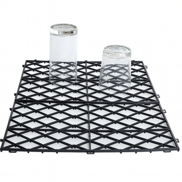 Black Interlocking Glass Mats - Pack of 10 - 0