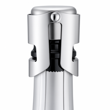 Chrome bottle opener on a white background