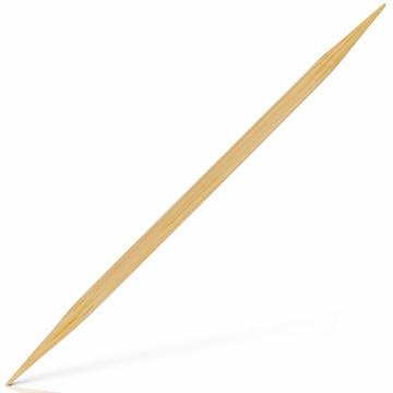 Single wooden knitting needle on a white background