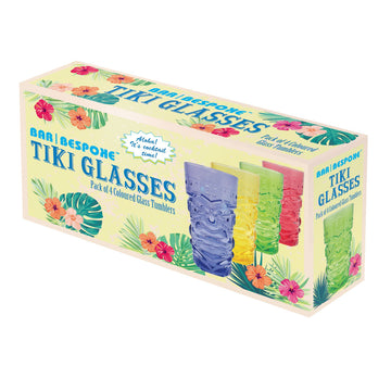 Coloured Tiki Hiball Glasses - Pack of 4 - 0