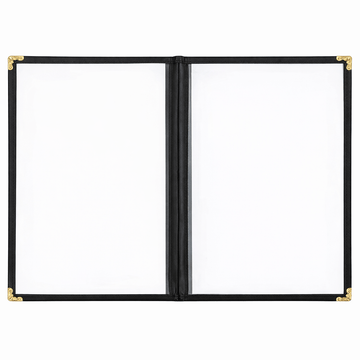 A5 Black American Menu Cover - 2 Page 4 Sides - 0