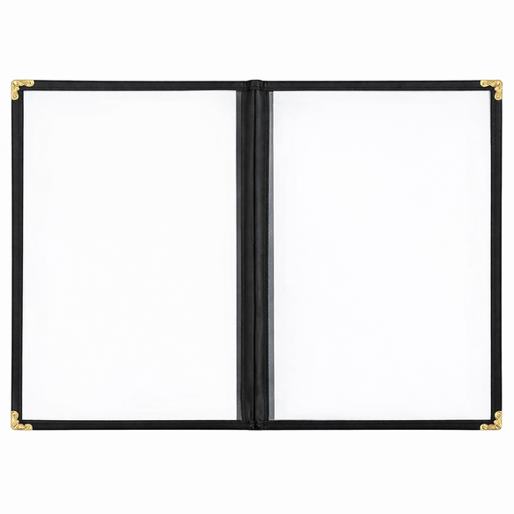 A5 Black American Menu Cover - 2 Page 4 Sides