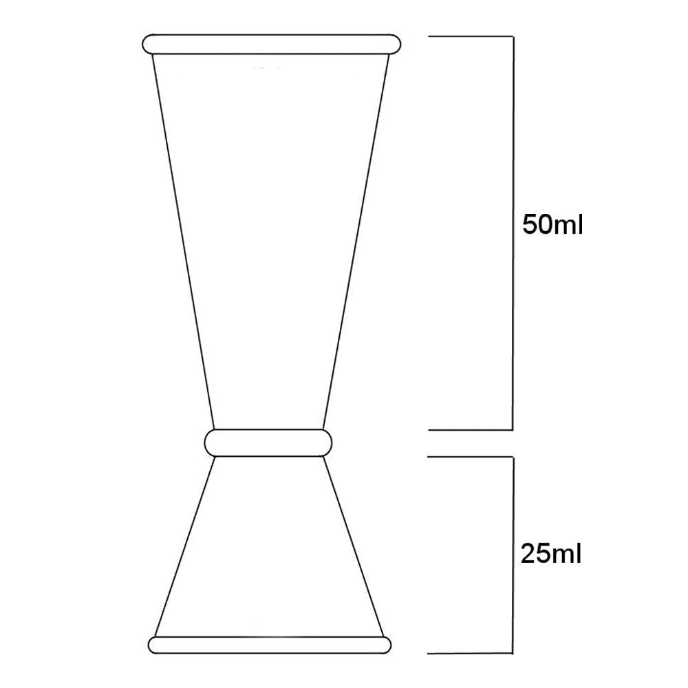 Jigger Measure 25ml & 50ml - Brushed Copper