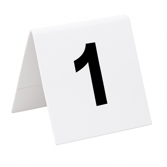 Plastic table numbers signs 1 to 25 durable double sided plastic sign - BarBits.co.uk