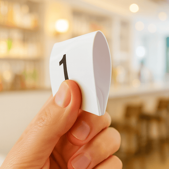 Plastic table numbers signs 1 to 25 durable double sided plastic sign - BarBits.co.uk