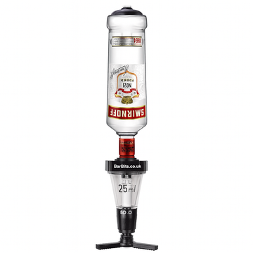 Alcohol measuring device with Smirnoff label on a white background