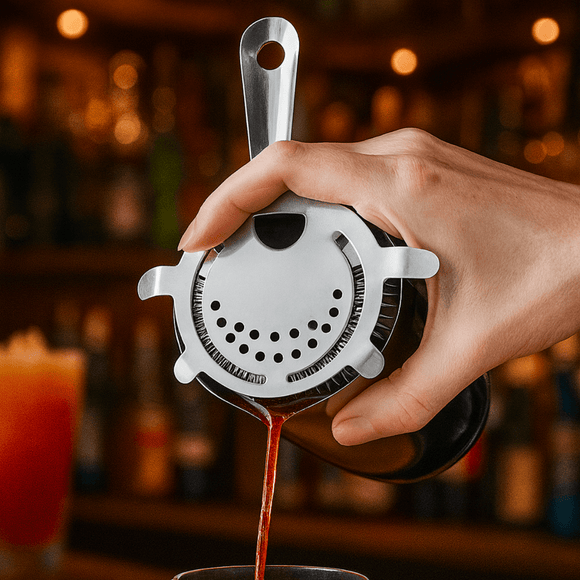 4 prong hawthorne strainer - stainless steel durable easy clean cocktail strainer - BarBits.co.uk