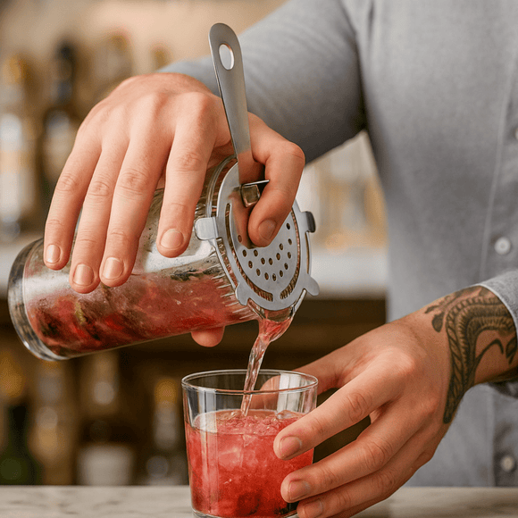 4 prong hawthorne strainer - stainless steel durable easy clean cocktail strainer - BarBits.co.uk