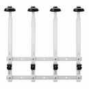 4 Wall Measure Bracket With 50ml Optics showing four spirit measures for organised bar accessories and accurate bartending