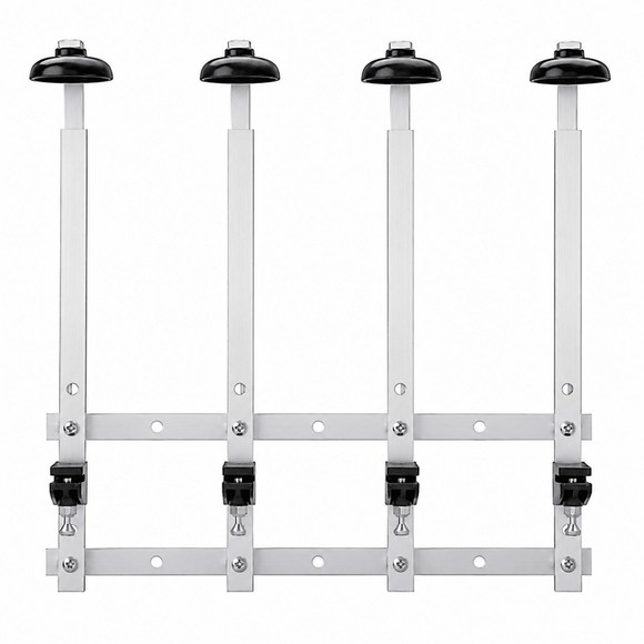 4 Wall Measure Bracket With 50ml Optics showing four spirit measures for organised bar accessories and accurate bartending