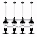 Four 25ml Solo bar dispensers mounted on a silver metal wall bracket, shown against a plain white background.
