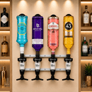 4 Wall Measure Bracket With 50ml Optics holding four spirit bottles for accurate dispensing in professional bar accessories setups