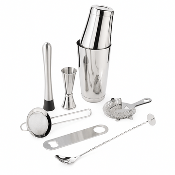 7 Piece Cocktail Bar Tool Set - Stainless Steel - BarBits.co.uk