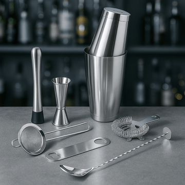 7 Piece Cocktail Bar Tool Set - Stainless Steel - BarBits.co.uk