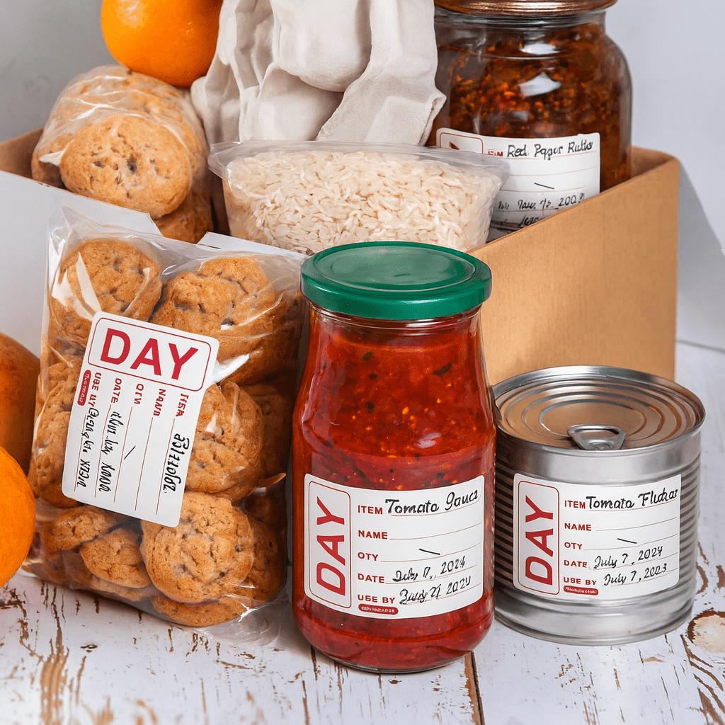 Red Removable Prepped Food Labels 500 Roll | BarBits.co.uk