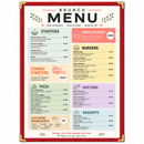 A4 Red American Style Menu Cover - 1 Page-1