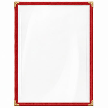 A4 Red American Style Menu Cover - 1 Page - 0