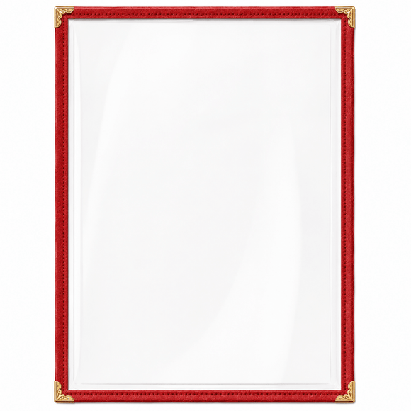 A4 Red American Style Menu Cover - 1 Page