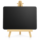 Small blackboard with wooden easel on a white background