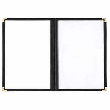 A5 Black American Menu Cover - 4 Page 8 Sides - 0