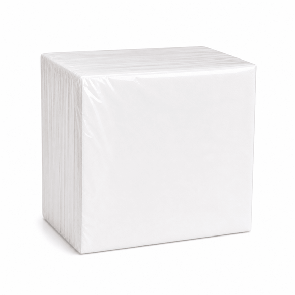 White folded napkin on a white background