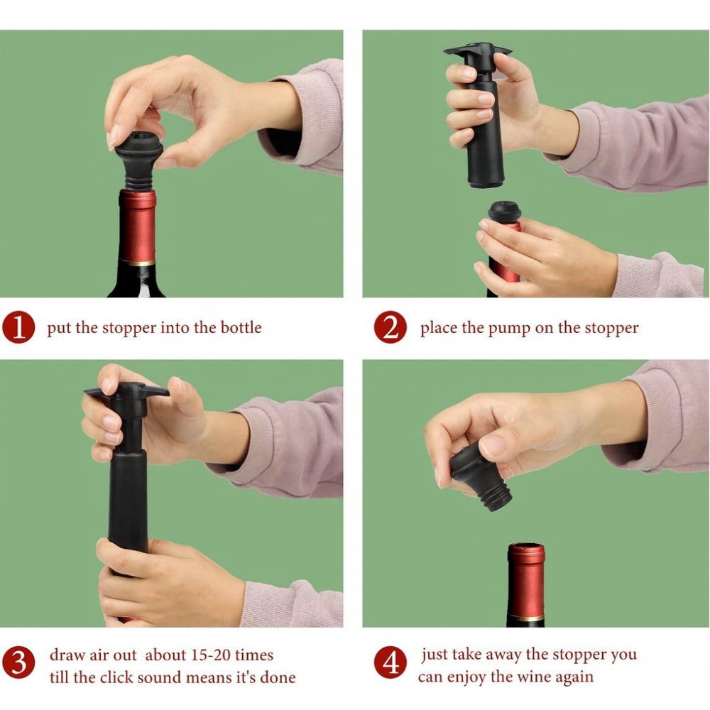 BarBits Black Vacuum Pump & Stopper Set