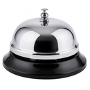 BarBits countertop service bell chrome plated with black base loud ring for receptions restaurants and hotels- BarBits.co.uk