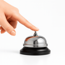 BarBits countertop service bell chrome plated with black base loud ring for receptions restaurants and hotels- BarBits.co.uk