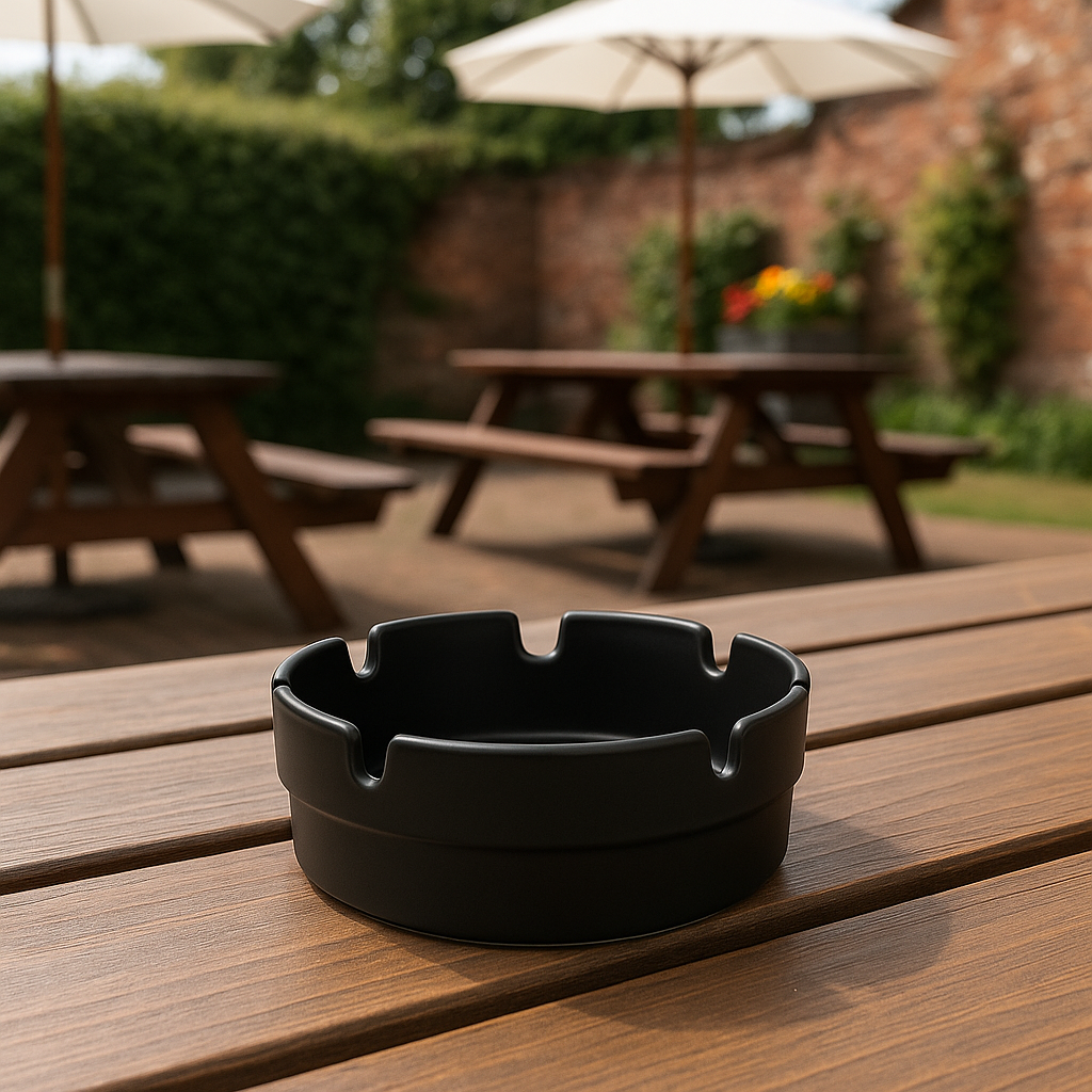 Black Melamine Ashtray 4" - Pack of 10 - 0