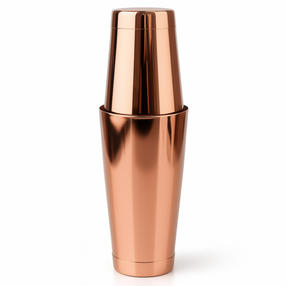 BarBitsCopper cocktail shaker on a white background