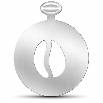 Stainless steel coffee stencil bean design perfect for coffee shops on w a white backgound