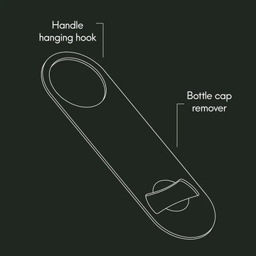 Bar Blade Bottle Opener - Stainless Steel - 0