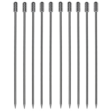 Black Grooved Top Garnish Picks - Pack of 10