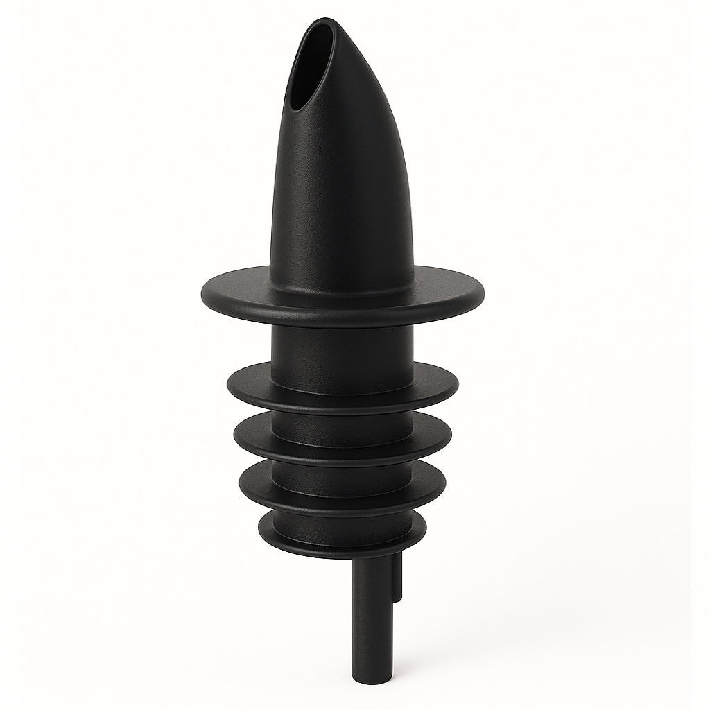 Black Plastic Free Flow Pourers - Pack of 10