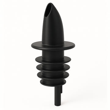 Black Plastic Free Flow Pourers - Pack of 12