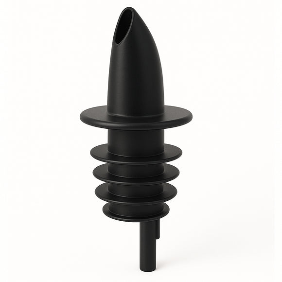 Black Plastic Free Flow Pourers - Pack of 12