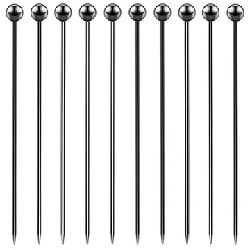 Gunmetal Ball Garnish Picks - Pack of 10