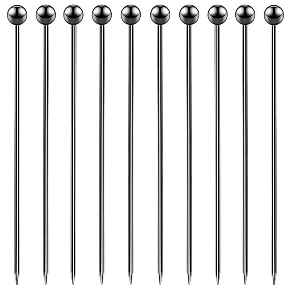 Gunmetal Ball Garnish Picks - Pack of 10