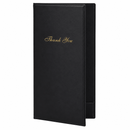 A Black Classic Bill Presenter or folder with 'Thank You' written in gold cursive script on the front, shown against a plain white background.