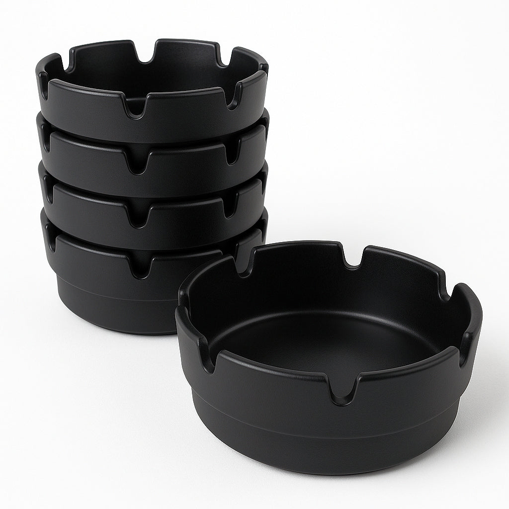 Black Melamine Ashtray 4" - Pack of 10