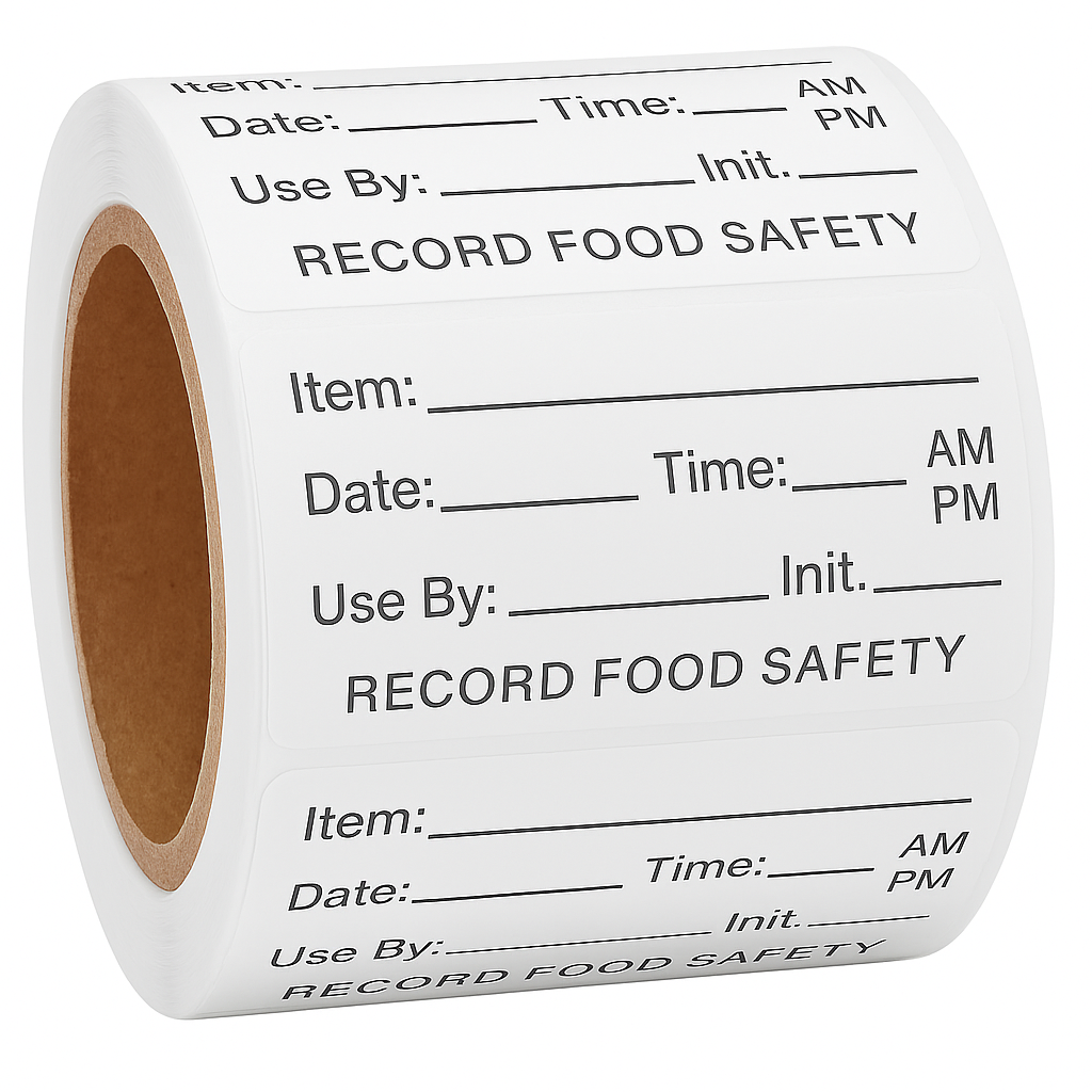 Black Removable Day & Use By Labels - 25 x 50mm