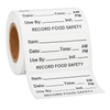 Black Removable Day & Use By Labels - 25 x 50mm