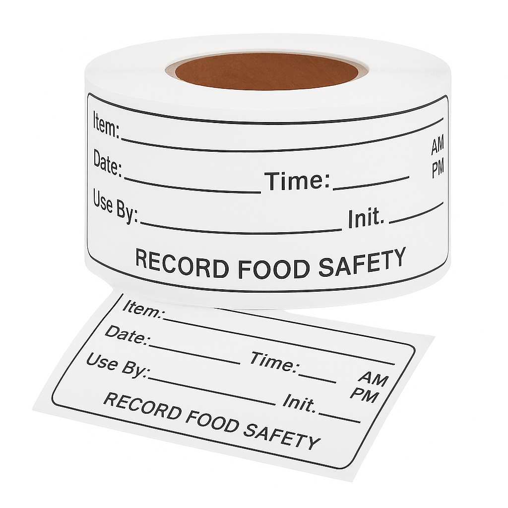 Black Removable Day & Use By Labels - 25 x 50mm