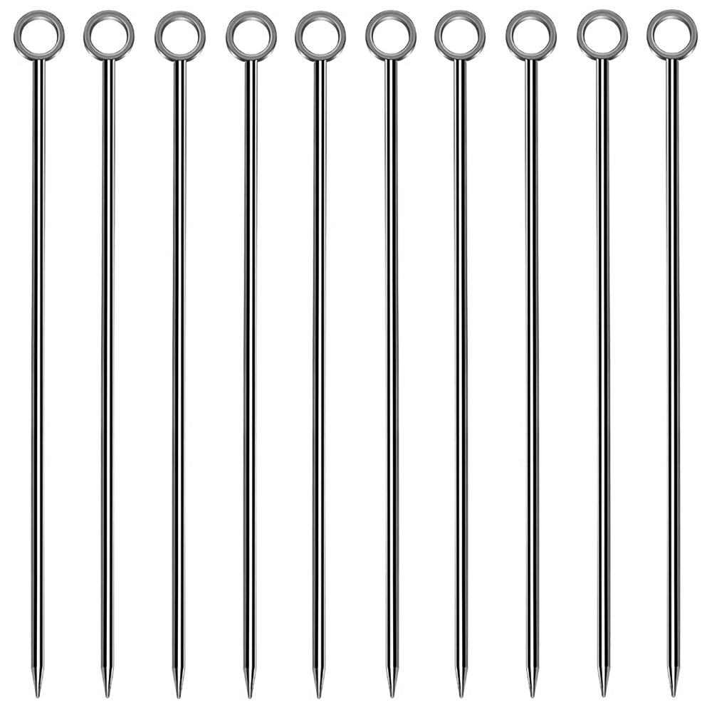 Gunmetal Ring Garnish Picks - Pack of 10