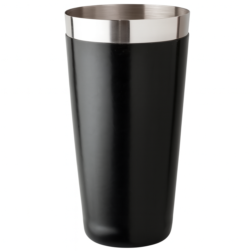 Boston Cocktail Shaker With Glass - Black Vinyl - 0