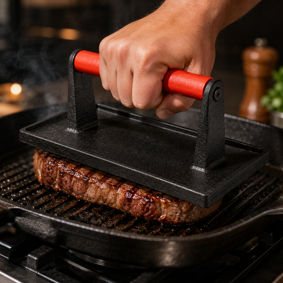 Cast Iron Steak Weight Press