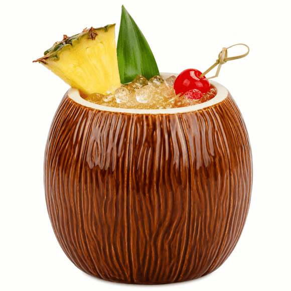 Ceramic Coconut Shaped Tiki Mug - 500ml