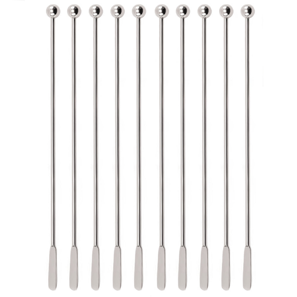 Silver Cocktail Ball Stirrers - Pack of 10