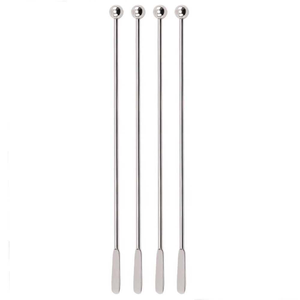 Silver Cocktail Ball Stirrers - Pack of 10